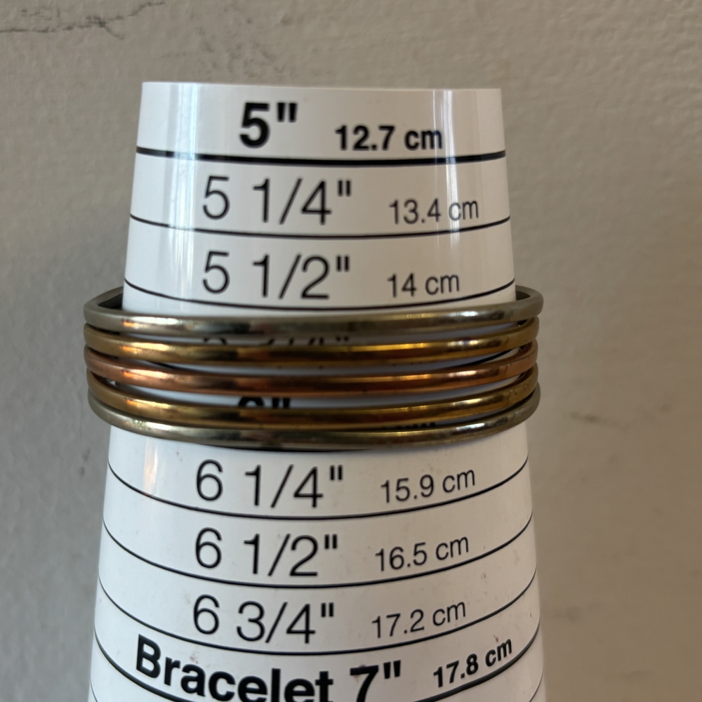 Mixed Metal Faux Gold Silver Tone Thin Bangle Bracelet Set